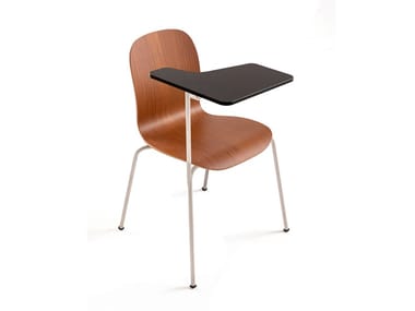 TATE WOOD - Beech training chair with writing tablet (Request Info).