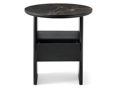 TAU - Ceramic coffee table / bedside table with wooden structure (Request Info).