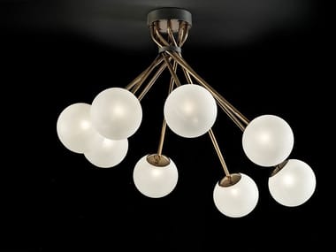 TEA 2392/PL - Blown glass and metal ceiling lamp (Request Info).