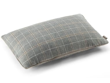 LORO PIANA INTERIORS - Check rectangular wool cushion (Request Info).