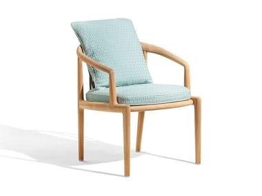 THE SECRET GARDEN - Upholstered teak garden chair with armrests (Request Info).