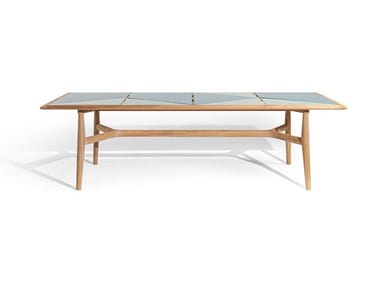 THE SECRET GARDEN - Rectangular teak garden table with stoneware top (Request Info).