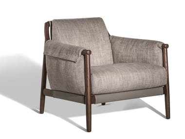 TIMES LOUNGE - Fabric armchair with armrests (Request Info).