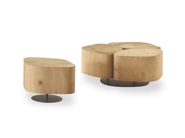 TOBI - Low round solid cedar wood coffee table (Request Info).