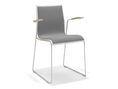 NOA I - Sled base melamine training chair with armrests (Request Info).