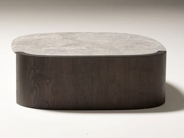 TRAMPOLINO - Square ash and marble coffee table (Request Info).