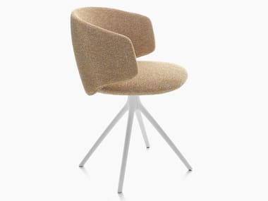UNIVERSAL COLLECTION - Swivel trestle-based upholstered chair.