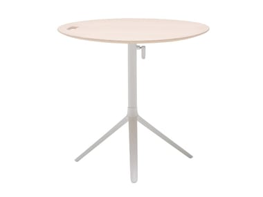 TRIADA OCCASIONAL ME6072 - Height-adjustable aluminium coffee table with 3-star base (Request Info).