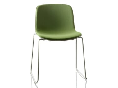 TROY - Sled base upholstered fabric chair (Request Info).