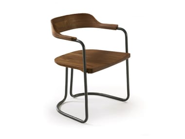 TUBULAR - Solid wood chair with armrests (Request Info).
