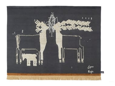 TWO DEERS - Handmade rectangular rug by CC-Tapis
