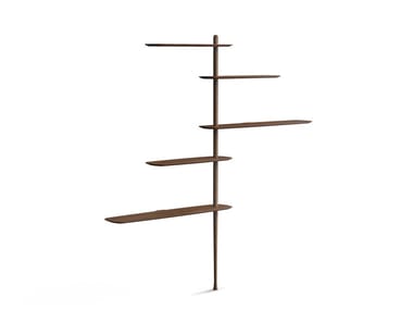 UNICA - Floor mounted modular wood veneer shelving unit (Request Info).