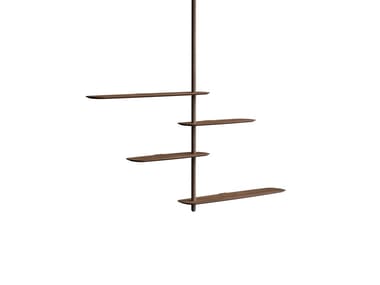 UNICA - Ceiling mounted modular wood veneer shelving unit (Request Info).