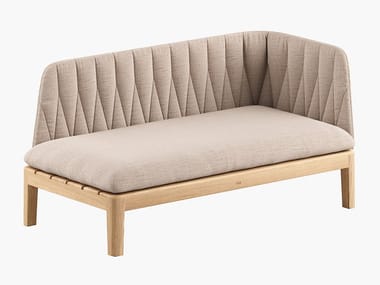 CALYPSO LOUNGE - Upholstered fabric and teak Garden daybed (Request Info).
