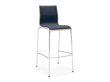 NOA BARSTOOL - Upholstered beech barstool with footrest (Request Info).