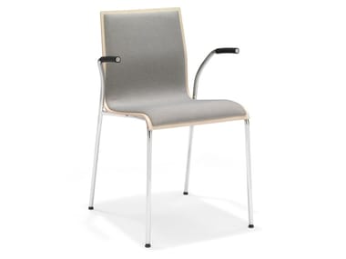 NOA III - Upholstered stackable melamine training chair with armrests (Request Info).