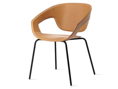 VAD IMPILABILE CUOIETTO - Tanned leather chair with armrests (Request Info).