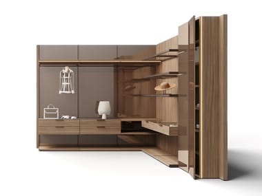 VENTITRE - Corner sectional recycled wooden walk-in wardrobe (Request Info).