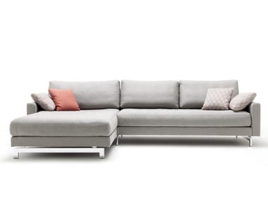 ROLF BENZ 004 VIDA - Sectional fabric sofa with chaise longue (Request Info).