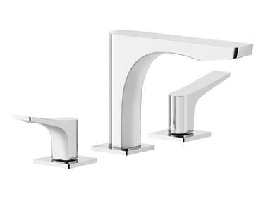 RILIEVO - 3 hole countertop brass washbasin mixer by Gessi