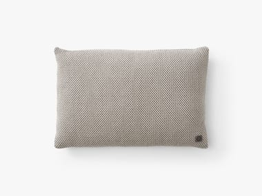 WEAVE CUSHION SC48 - Solid-color rectangular cotton and wool cushion (Request Info).