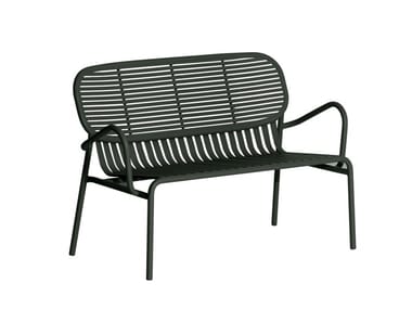 WEEK-END - Powder coated aluminium garden bench with armrests (Request Info).
