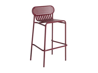 WEEK-END - High powder coated aluminium stool with footrest (Request Info).