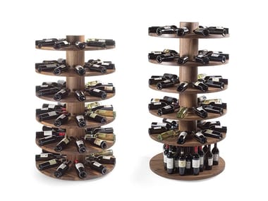 WINEROUND - Floor solid wood bottle rack (Request Info).