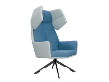 RAMA - Wing swivel trestle-based armchair (Request Info).