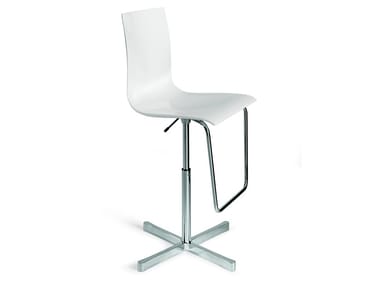 WOK - Swivel acrylic stool with 4-spoke base with back (Request Info).