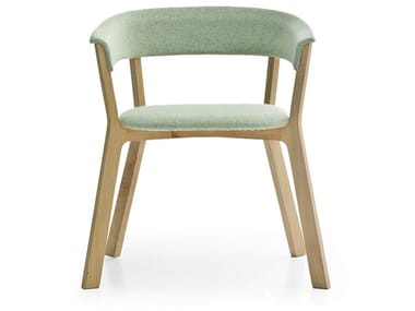 WOOD BIKINI - Upholstered chair with armrests (Request Info).