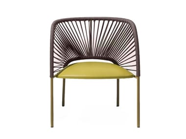 YUMI - Easy chair with armrests and woven back (Request Info).