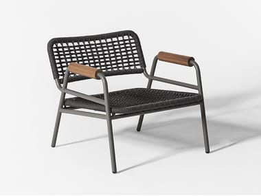 ZOE WOOD OPEN AIR DUE - Rope garden armchair with armrests (Request Info).