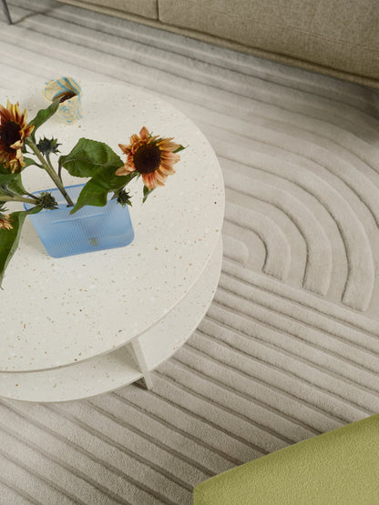 Halves coffee table, off-white terrazzo