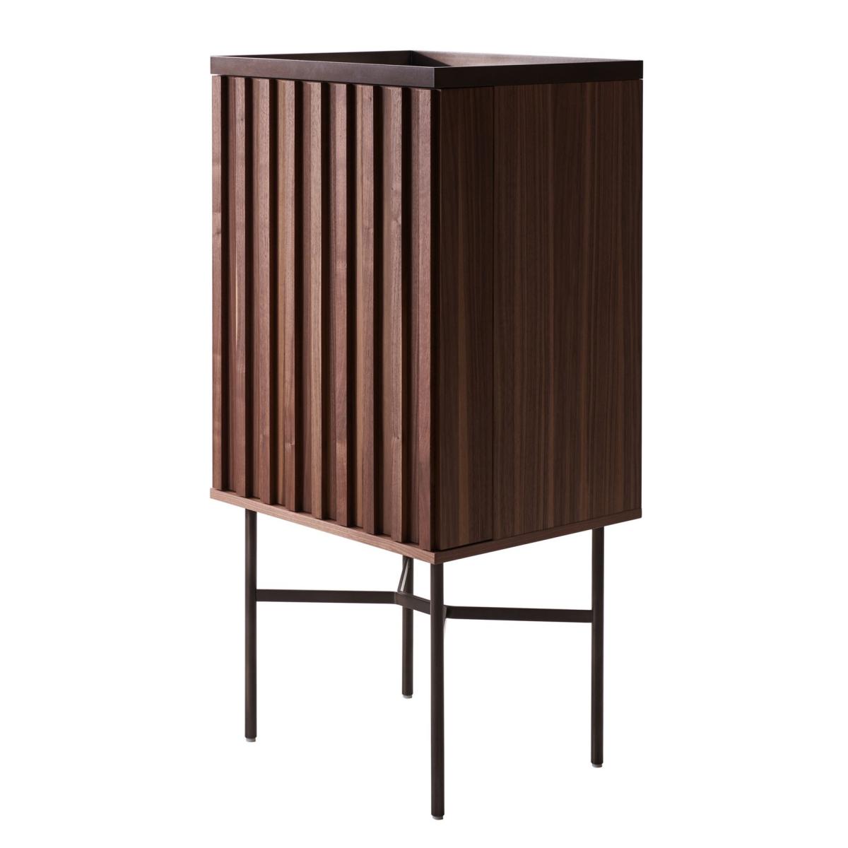 HARRI - Walnut bar cabinet with integrated lighting.