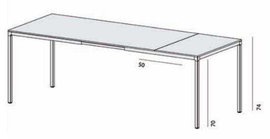 HELSINKI 30 Extending - rectangular table (Structure - B13 SABBIA) (Request Info).