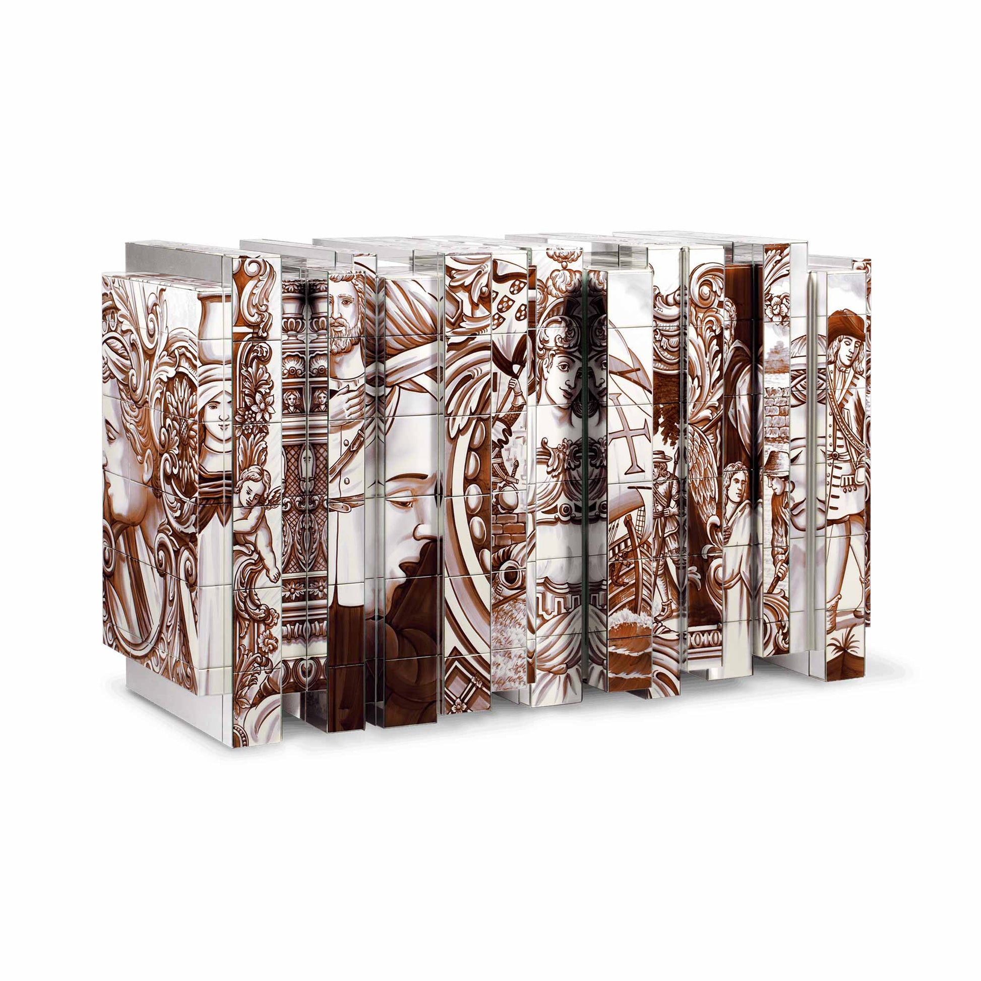 HERITAGE - Ceramic materials sideboard with doors.