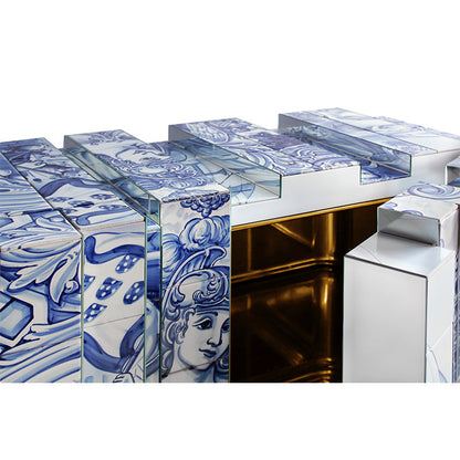 HERITAGE - Ceramic materials sideboard with doors.