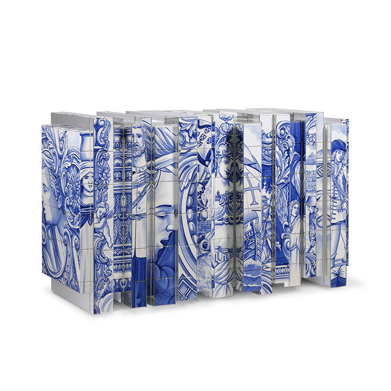 HERITAGE - Ceramic materials sideboard with doors.