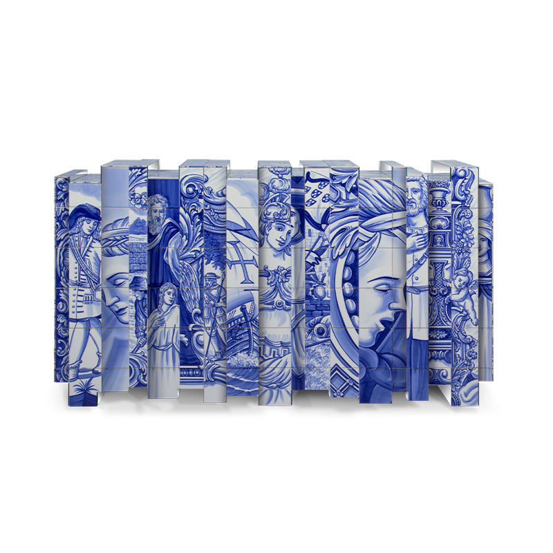 HERITAGE - Ceramic materials sideboard with doors.