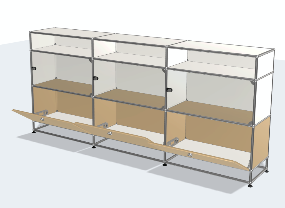 3x4 module sideboard (bottom 3 drop down & middle 3 glass doors with custom color) [W(750+750+750)XD350XH(100+350+350+175)]