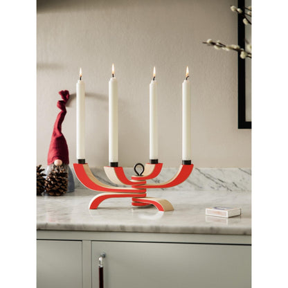 Design House Stockholm Nordic Light 4-Arms Candlestick Red