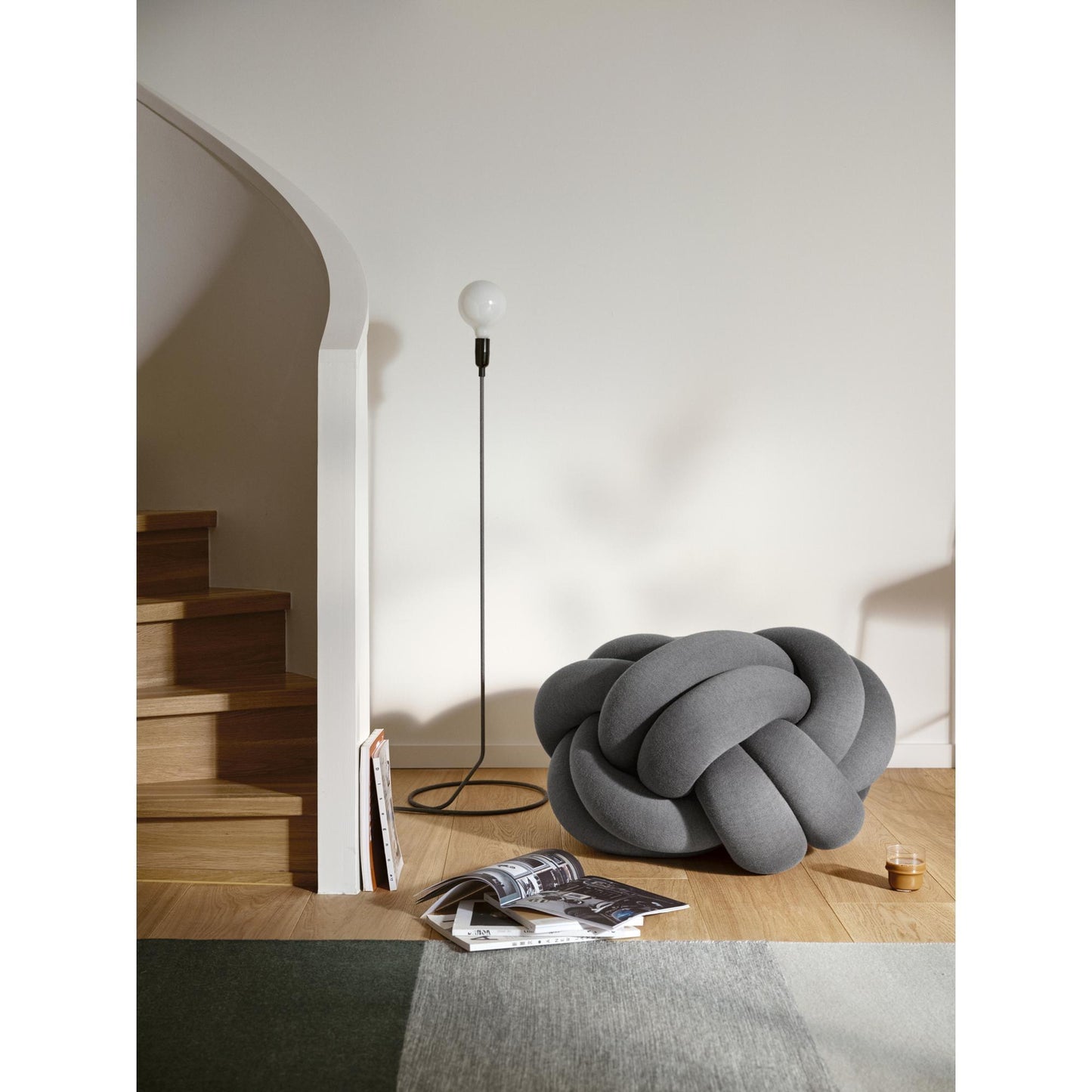 Design House Stockholm Cord Floor Lamp Without Bulb Black
