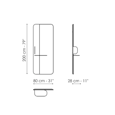 BLABLA - Rectangular wall-mounted mirror with shelf (Request Info).