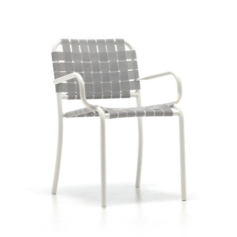 INOUT 824 - Stackable aluminium garden chair with armrests.