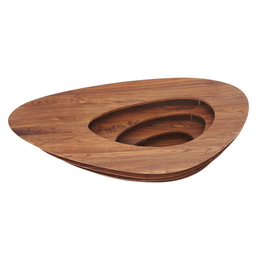 INTERSTICE - Low walnut coffee table.