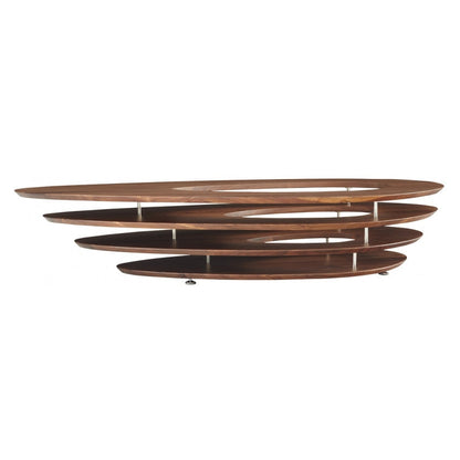 INTERSTICE - Low walnut coffee table.
