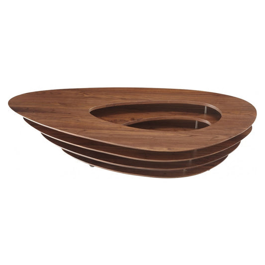 INTERSTICE - Low walnut coffee table.