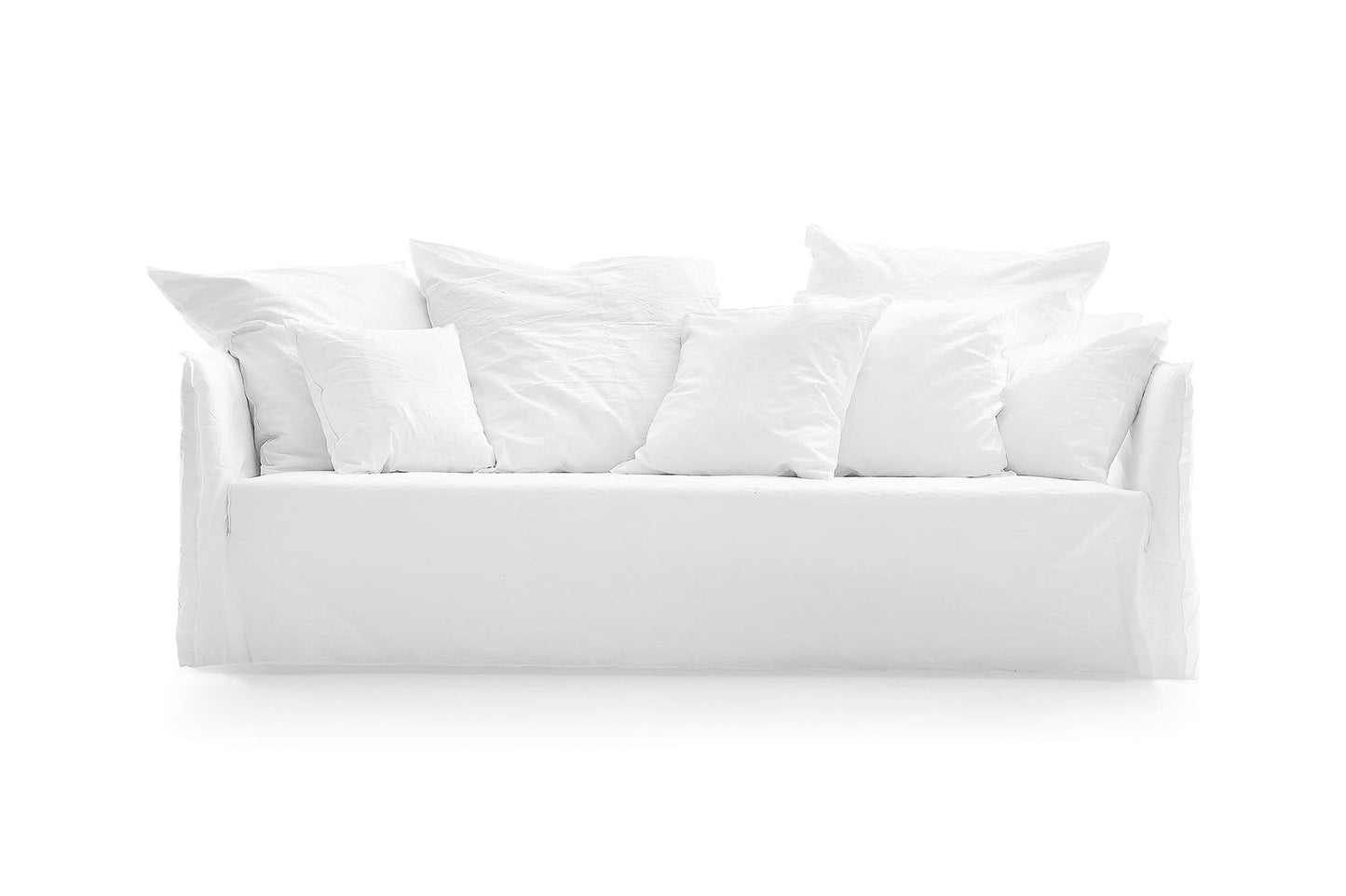 GHOST 112 - 4 seater fabric sofa with removable cover (Upholstery: Lino Bianco)