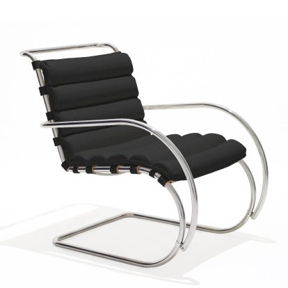 MR Lounge - Cantilever Leather Easy Chair with Armrest.